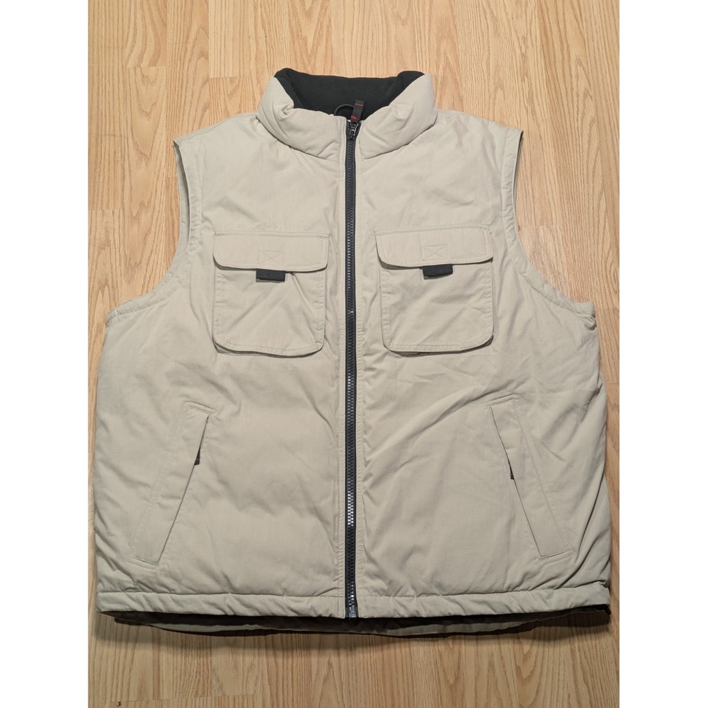 Eddie Bauer Mens Northwind Goose Down Puffer Vest Tan XL